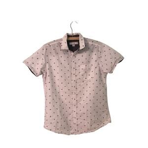 Pd&c Cotton/polyester Casual Shirt Palm Trees and Anchors Background White Med